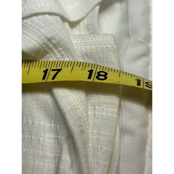 MAX STUDIO Ruffle Sleeve Scoop Neck Textured Cream Top Medium - Picture 7 of 8